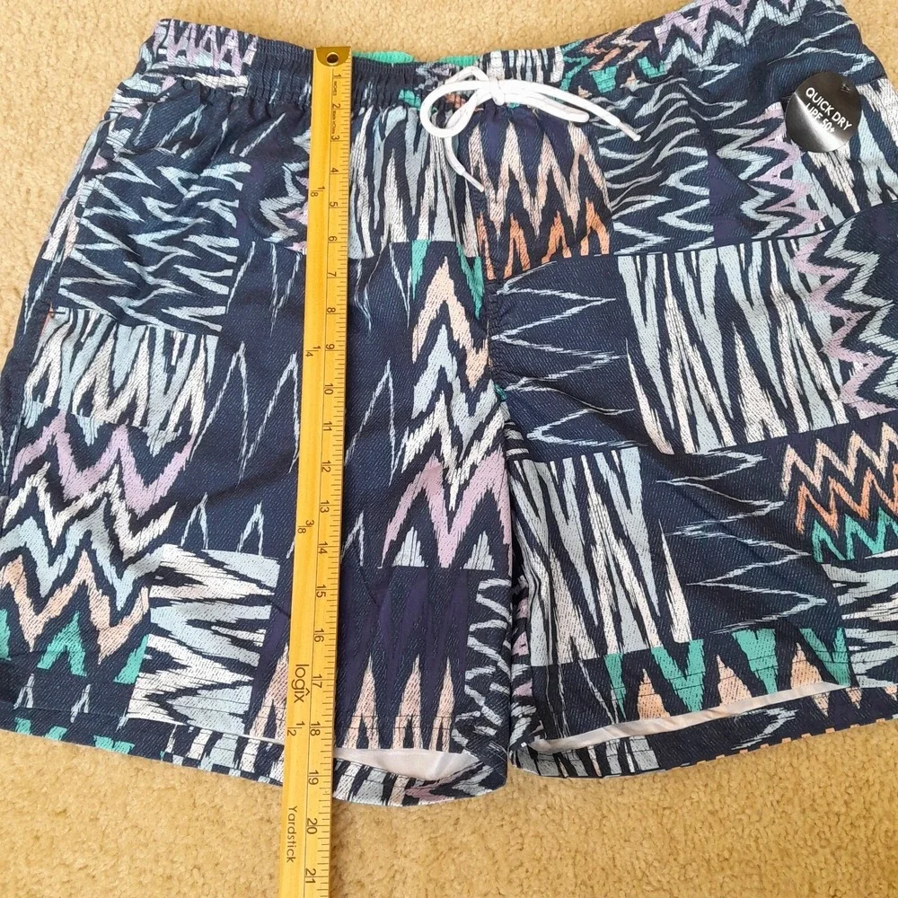 No Boundaries Men's XL Swim Trunks Above Knee Blue Board Shorts 40-42 Adjustable